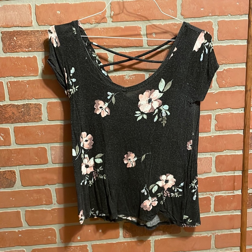 Black floral top